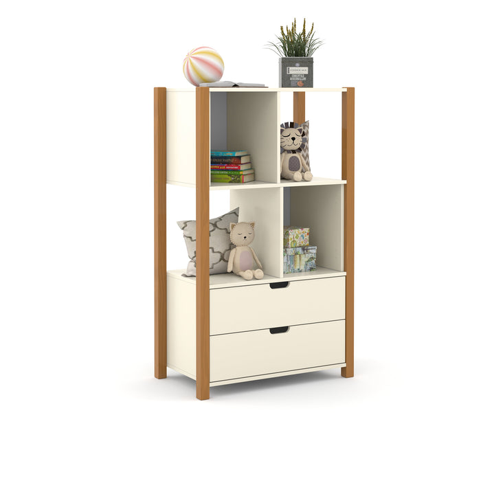 LIV KIDS CABINET WITH TWO DRAWERS OFF WHITE/FREIJO MATI
