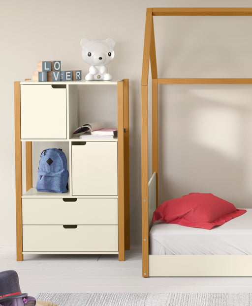 LIV KIDS CABINET WITH TWO DRAWERS OFF WHITE/FREIJO MATI