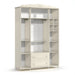 PROVENCE 4 DOOR, 2 DRAWER  WARDROBE WITH RATTAN OFF WHITE MATI