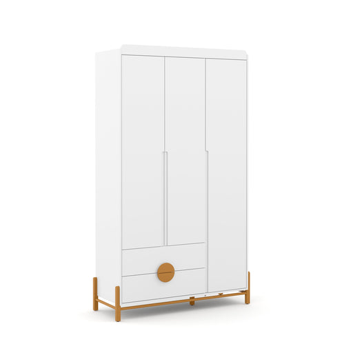 TESS 3 DOOR WARDROBE, 2 DRAWERS WHITE/ECO WOOD MATI