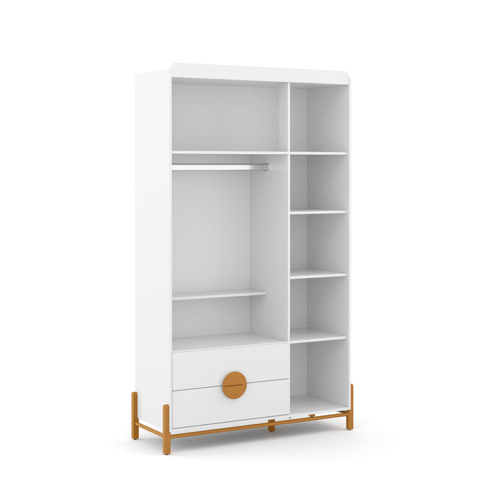 TESS 3 DOOR WARDROBE, 2 DRAWERS WHITE/ECO WOOD MATI