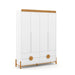 TESS 4 DOOR, 4 DRAWER  WARDROBE WHITE/FREIJO/ECO WOOD MATI