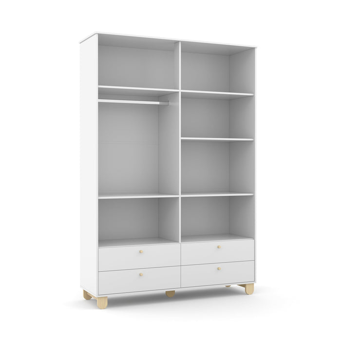 ZUPY 4 DOOR, 4 DRAWER WARDROBE WHITE/NATURAL MATI