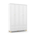 ZUPY 4 DOOR, 4 DRAWER WARDROBE WHITE/NATURAL MATI