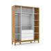 NATURE CLEAN 4 DOOR, 3 DRAWER WARDROBE WHITE/FREIJO/ECO WOOD MATI