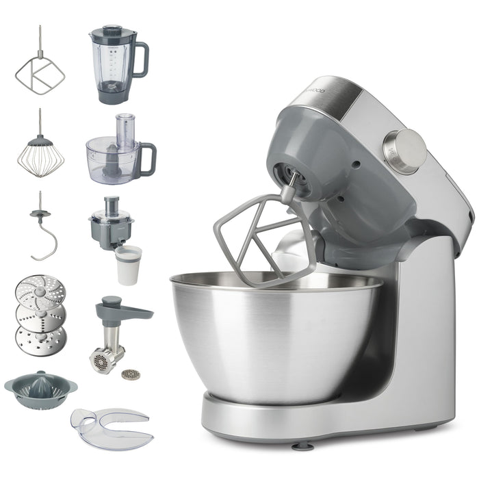 Kenwood compact mixer with stainless steel bowl and accessories