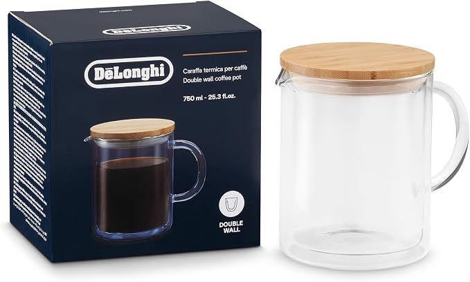 DELONGHI 750ML DOUBLE WALL COFFEE POT DELO