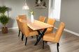 7PCE NAMIB ROSE D/R/S - MADISON TAN/WOOD LIVE EDGE  