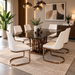 7PCE VALENTINO DINING ROOM SUITE - ROSE GOLD/WHITE FOUR