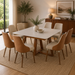 7PCE BENNETT 1.35 SQUARE DINING ROOM SUITE - OFF WHITE/NATUR PROV