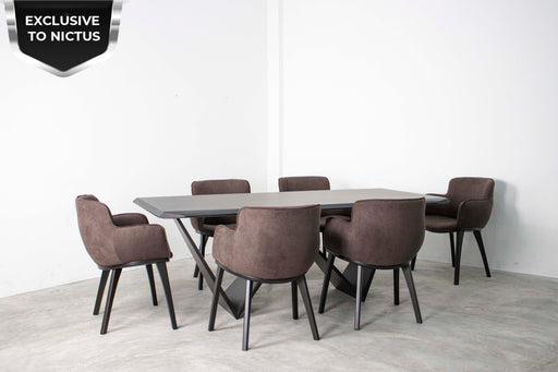 7 PIECE VIOLIN DININGROOM SUITE BLACK  