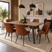 7PCE LUCA DINING ROOM SUITE - BROWN CHAIRS FOUR