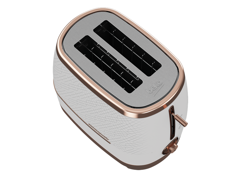 BEKO COSMOPOLIS 2 SLICE TOASTER WHITE/ROSE GOLD BEKO