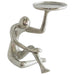 LADY C/HOLDER RAW SILVER 18X17CM TRANS NATAL CUT GLASS