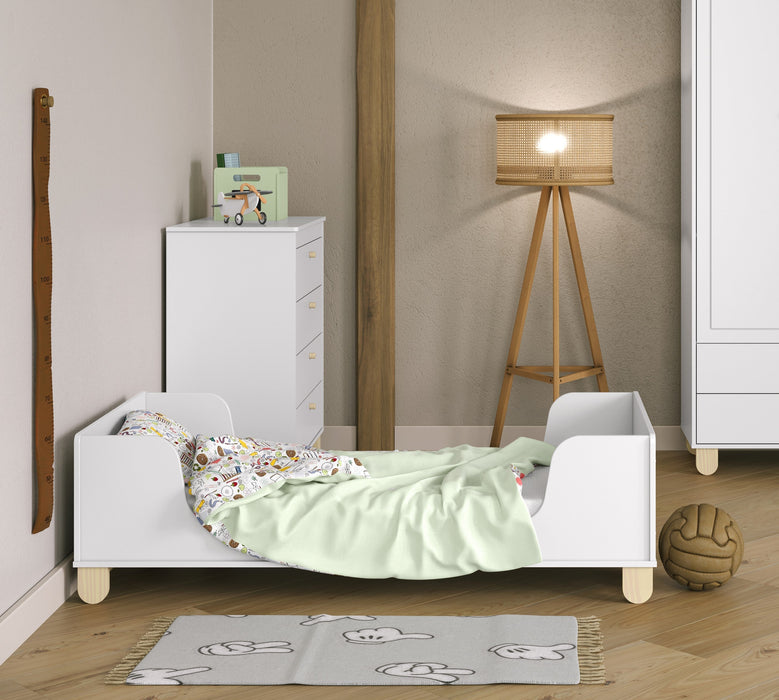 ZUPY MINI BED 1500X700 WHITE/NATURAL MATI