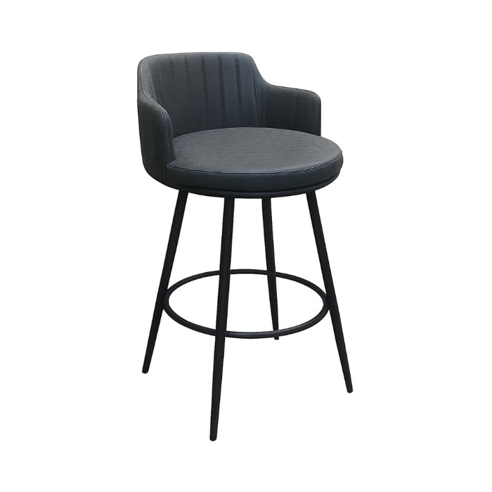 ARCHIE SWIVEL BAR CHAIR - PU BLACK HELD
