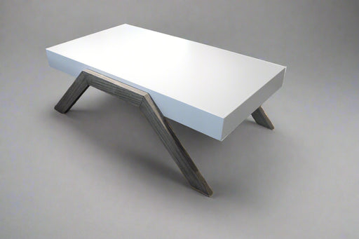ATHENA COFFEE TABLE - TOP R/BEIGE + BOTTOM WHITE LINEAR CLASSICA