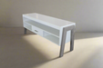 ATHENA TV STAND - TOP R/BEIGE + BOTTOM WHITE LINEAR CLASSICA