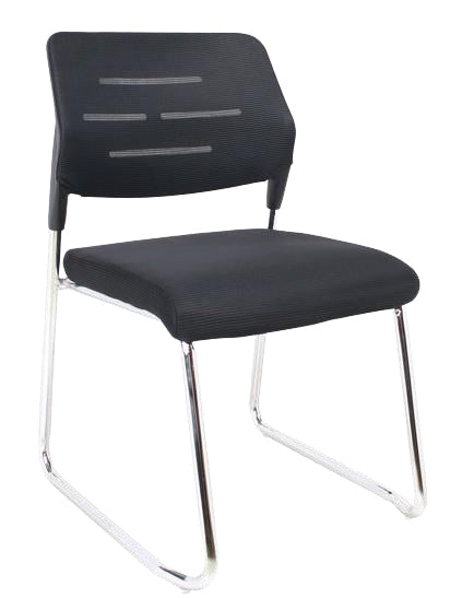 ALICIA MESH VISITORS CHAIR (FABRIC BLACK) 80KG CDEN