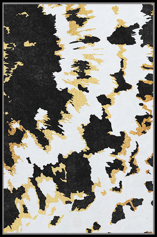 ART 40 - BLACK, WHITE GOLD ABSTRACT REDR