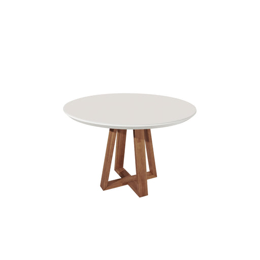 BENNETT 1.35 ROUND DINING TABLE OFF WHITE/NATURAL W/GLASS PROV