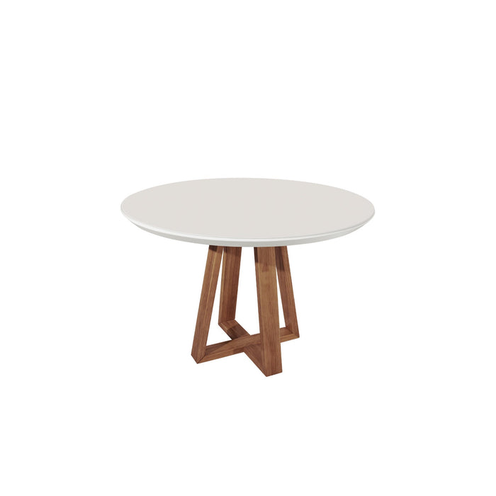 BENNETT 1.35 ROUND DINING TABLE OFF WHITE/NATURAL W/GLASS PROV