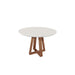 BENNETT 1.35 ROUND DINING TABLE OFF WHITE/NATURAL W/GLASS PROV