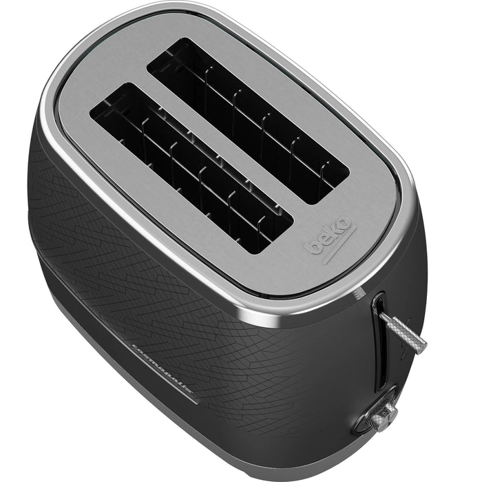 BEKO COSMOPOLIS 2 SLICE TOASTER BLACK/CHROME DEFY