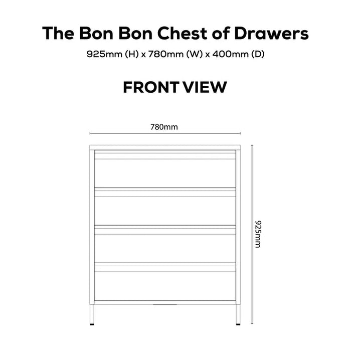 BON BON CHEST OF DRAWERS - DARK FLINT POPS