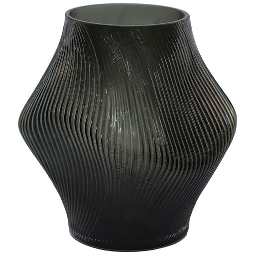 REMI GREY VASE 21CM TRAN