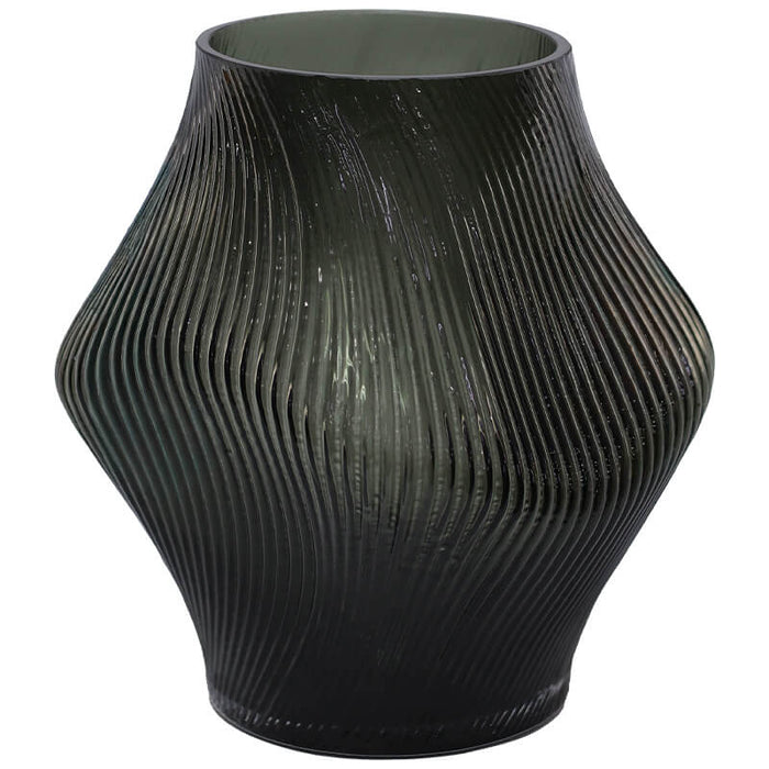 REMI GREY VASE 21CM TRAN