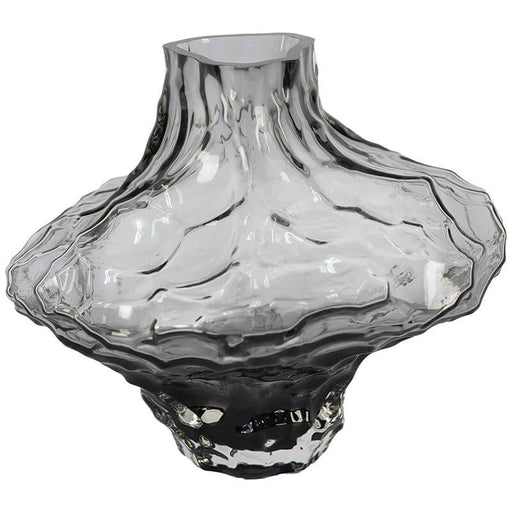 GREY CONFUSO VASE 16CM TRANS NATAL CUT GLASS