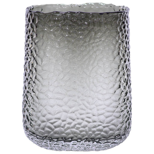GREY STENAR VASE 20CM TRANS NATAL CUT GLASS