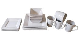 DINNER SET SQUARE 16PCS WHITE MODERN MABRUK IMPORT & EXPORT