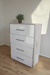CHEST OF DRAWER OAK & GLOSS WHITE AESTHETIC FURNITURE AN