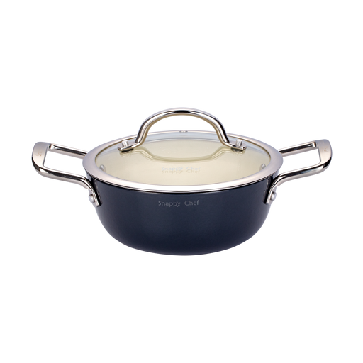 SNAPPY CHEF 20CM SUPERLIGHT CAST IRON CASSEROLE GREY SNAP