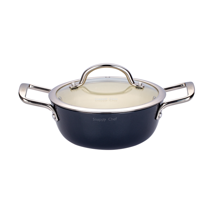 SNAPPY CHEF 20CM SUPERLIGHT CAST IRON CASSEROLE GREY SNAP