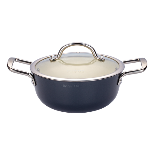 SNAPPY CHEF 22CM SUPERLIGHT CAST IRON CASSEROLE GREY SNAP