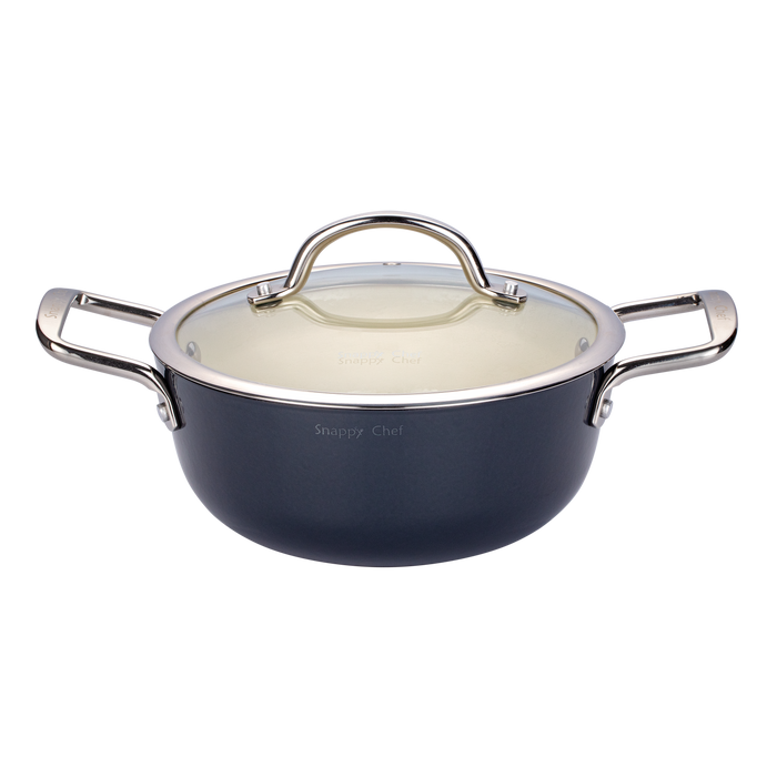 SNAPPY CHEF 22CM SUPERLIGHT CAST IRON CASSEROLE GREY SNAP