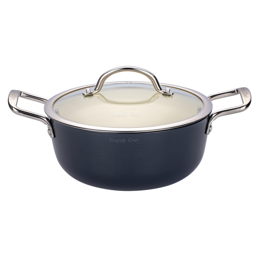 SNAPPY CHEF 24CM SUPERLIGHT CAST IRON CASSEROLE GREY SNAP