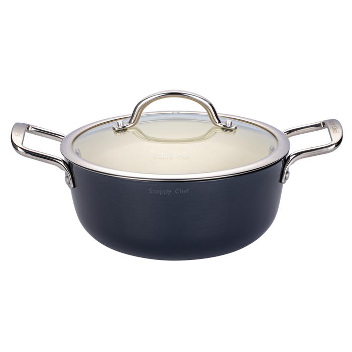 SNAPPY CHEF 24CM SUPERLIGHT CAST IRON CASSEROLE GREY SNAP