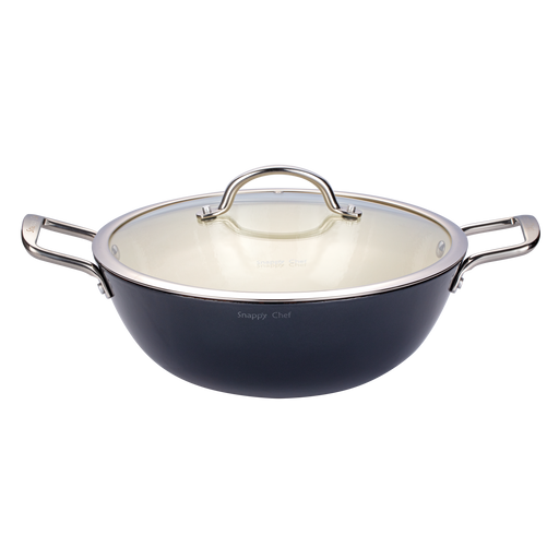 SNAPPY CHEF 30CM SUPERLIGHT CAST IRON ROUND CASSEROLE GREY SNAP