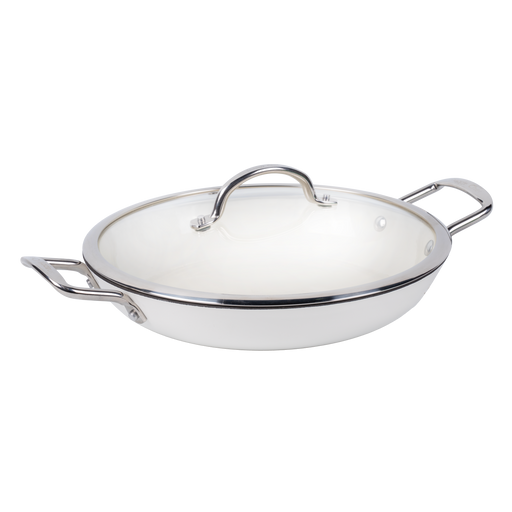 SNAPPY CHEF 30CM WHITE ROUND GRIDDLE SUPERLIGHT CAST IRON SNAP