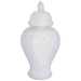 CHALKY WHITE GINGER JAR/LID 37CM TRAN