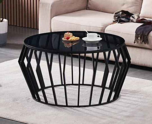 CT019B ROUND BLACK COFFEE TABLE