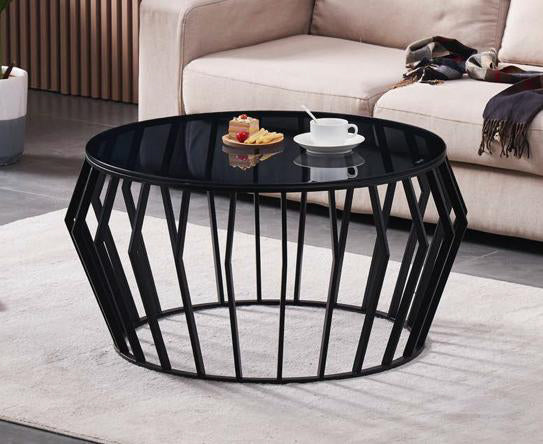 CT019B ROUND BLACK COFFEE TABLE FOUR