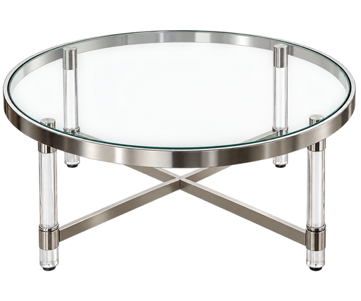 CT220G CLEAR GLASS TOP/GOLD FINISH COFFEE TABLE FOUR