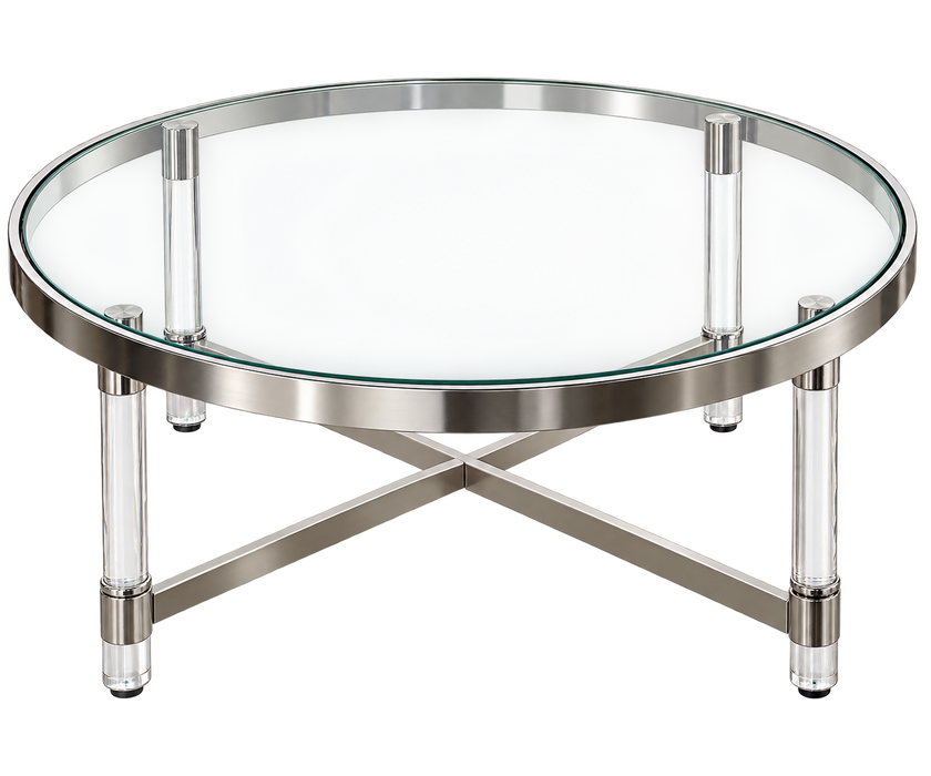 CT220G CLEAR GLASS TOP/GOLD FINISH COFFEE TABLE FOUR
