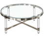 CT220G CLEAR GLASS TOP/GOLD FINISH COFFEE TABLE FOUR