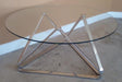 CT289S CLEAR GLASS/STAINLESS STEEL BASE COFFEE TABLE FOUR